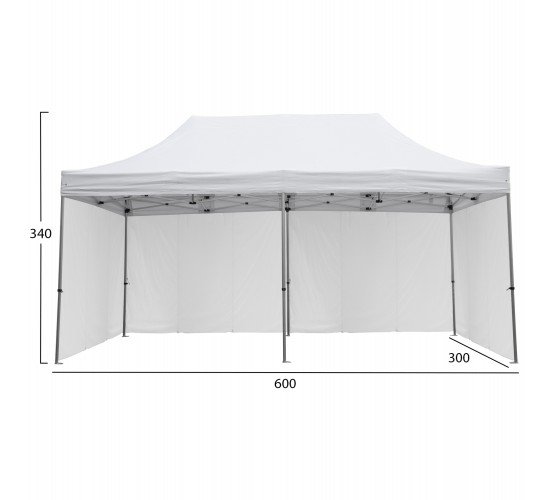 GAZEBO ΕΠΑΓΓΕΛΜΑΤΙΚΟ ΒΑΡΕΩΣ ΤΥΠΟΥ CRESSEN HM21099.01 ΠΤΥΣΣΟΜΕΝΟ ΑΛΟΥΜΙΝΙΟΥ 3x6x3,4Yμ