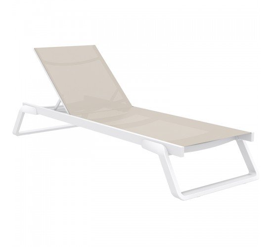 TROPIC ΞΑΠΛΩΣΤΡΑ WHITE/TAUPE ΠΟΛ/ΝΙΟΥ SIESTA 210X72X31εκ.