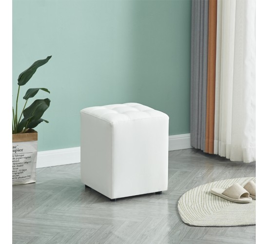 CUBE WHITE PU ΣΚΑΜΠΟ ZITA PLUS 35X35X42εκ.