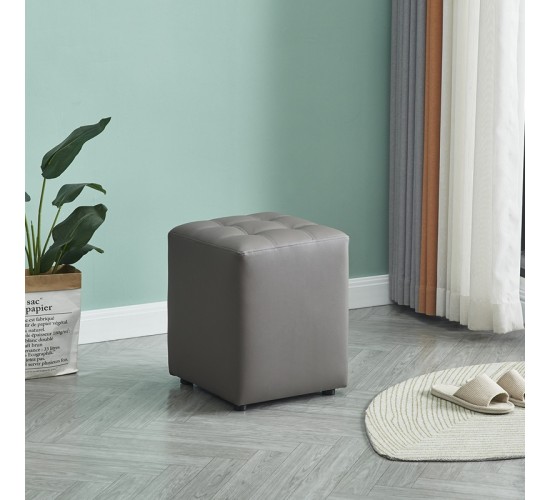 CUBE GREY PU ΣΚΑΜΠΟ ZITA PLUS 35X35X42εκ.