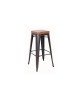 RELIX Σκαμπό BAR, Μέταλλο Βαφή Antique Black, PU Camel, Στοιβαζόμενο  43x43x78cm [-Μαύρο/Καφέ-] [-Μέταλλο/PVC - PU-] Ε5190P,104