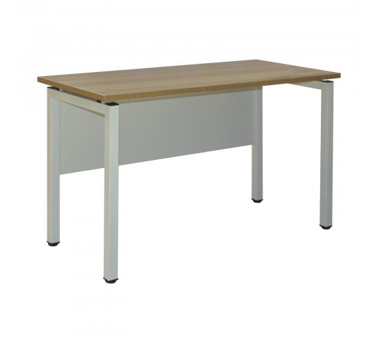 UNIT Γραφείο Μέταλλο Βαφή Άσπρο, Melamine Απόχρωση Sonoma  120x60x75cm [-Άσπρο/Φυσικό-] [-Μέταλλο/Melamine-] ΕΟ436