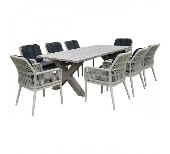 ALLEY Τραπέζι Dining Κήπου-Βεράντας ALU Grey  220x94x72cm [-Γκρι-] [-Αλουμίνιο-] Ε6842,2