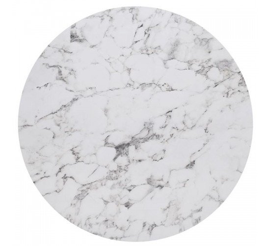 HPL (High Pressure Laminated) Επιφάνεια Τραπεζιού Απόχρωση Marble  Φ70cm/12mm [-Άσπρο-] [-HPL-] Ε101,42ΗΡW