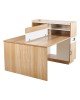 WORKSTATION Γραφείο - Σταθμός Εργασίας 2 Θέσεων, Melamine Απόχρωση Sonoma-Άσπρο  160x120x75cm [-Φυσικό-] [-Melamine-] ΕΟ4390