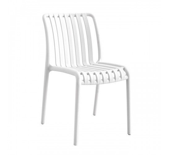 MODA Καρέκλα Στοιβαζόμενη PP - UV Protection, Απόχρωση Άσπρο  47x60x80cm [-Άσπρο-] [-PP - PC - ABS-] Ε3801,10