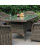 MONTANA Τραπέζι Dining Κήπου-Βεράντας ALU, Φ5mm Round Wicker Grey Brown  160x90 H.75cm [-Καφέ Γκρι-] [-Αλουμίνιο/Wicker-] Ε655,2