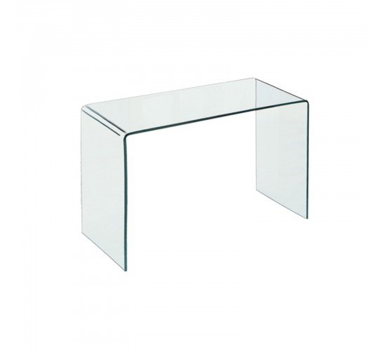 GLASSER Κονσόλα - Γραφείο Διάφανο Γυαλί 12mm  120x60x75cm [-Clear-] [-Bent Glass - Γυαλί-] ΕΜ736