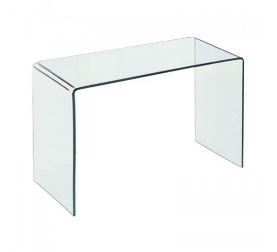 GLASSER Κονσόλα - Γραφείο Διάφανο Γυαλί 12mm  120x60x75cm [-Clear-] [-Bent Glass - Γυαλί-] ΕΜ736