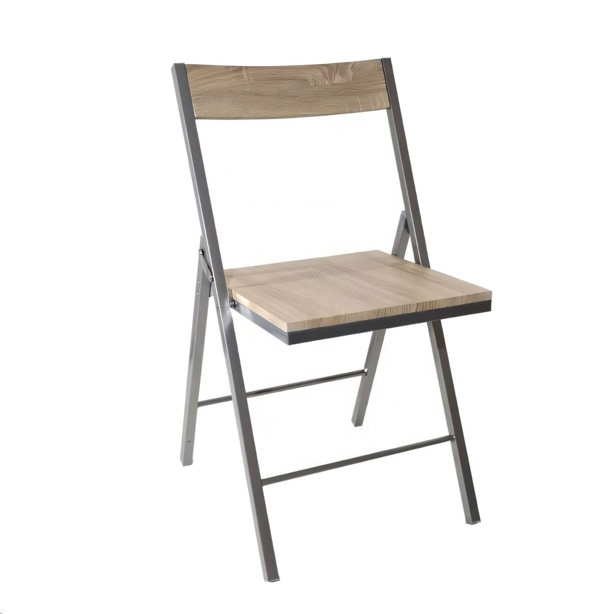 Kαρέκλα Πτυσσόμενη Δρυς/Γκρι Μέταλλο/Ξύλο 43x52x81cm