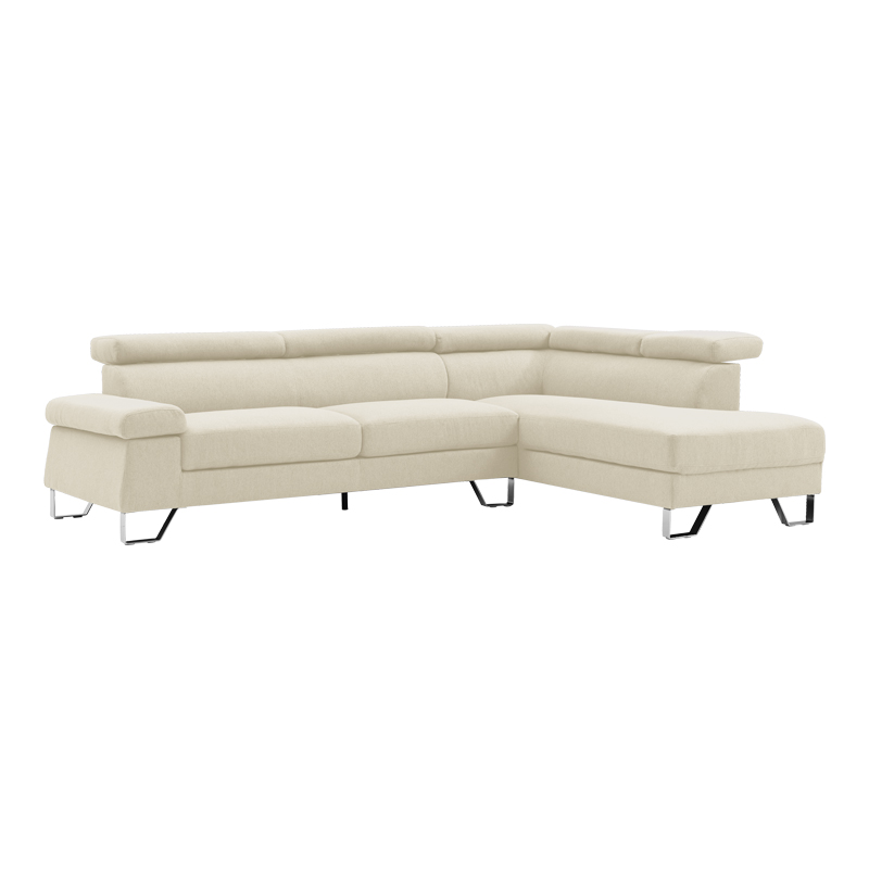 Γωνιακός καναπές Gracious δεξιά γωνία ύφασμα μπεζ 257x178x86εκ Υλικό: FABRIC - POCKET SPRING - METAL LEGS - FOAM 074-000031