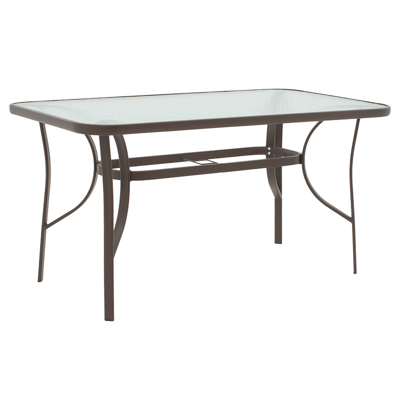 Τραπέζι Ensure μέταλλο καφέ-γυαλί tempered 140x80x70εκ Υλικό: METAL D: 24MM - GLASS 130-000040