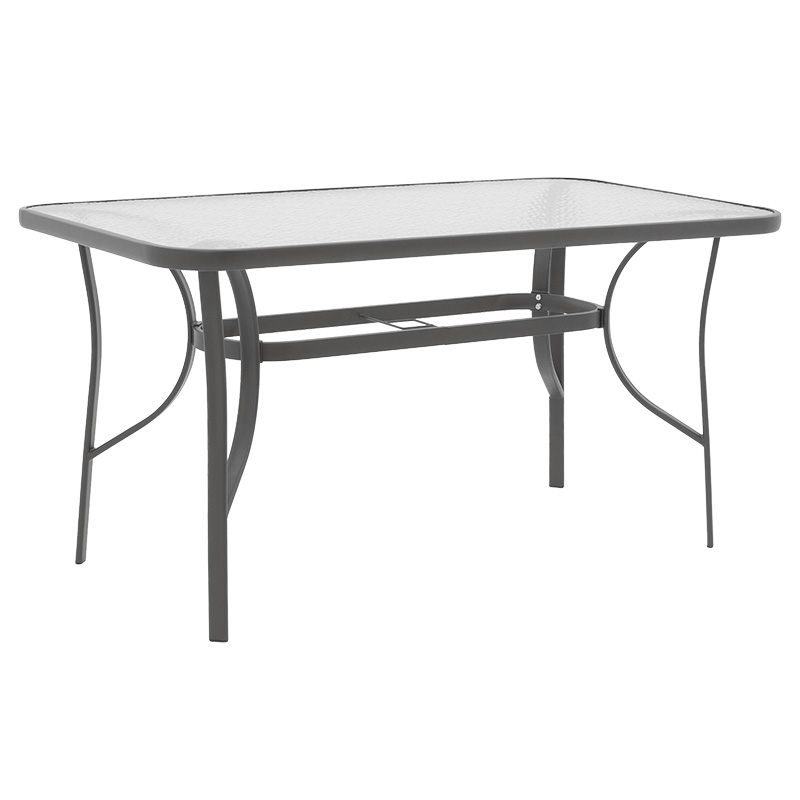 Τραπέζι Ensure ανθρακί μέταλλο-tempered γυαλί 140x80x70εκ Υλικό: METAL D: 24MM - GLASS 130-000066