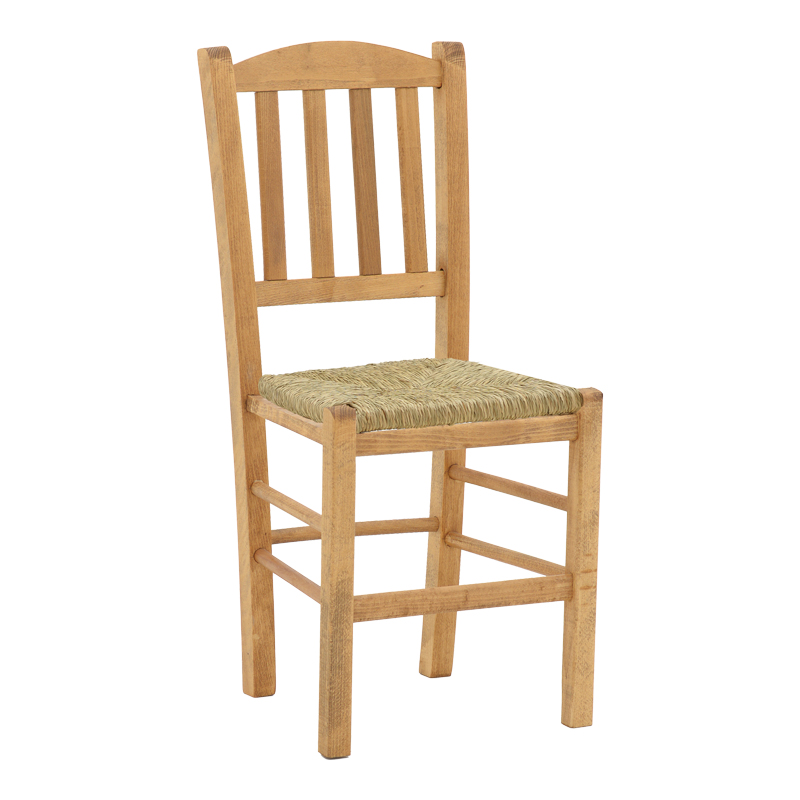 Καρέκλα καφενείου με ψάθα Damnir-Charchie μασίφ ξύλο οξιάς λούστρο καρυδί 41x42x92εκ Υλικό: WOOD - SEAGRASS 200-000747