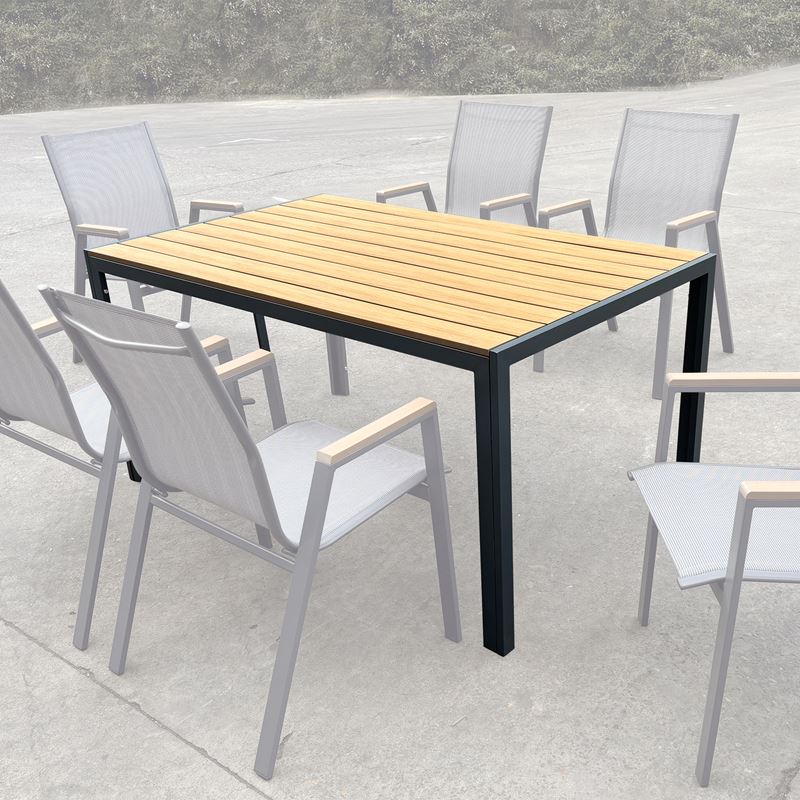 VIRNA Τραπέζι Κήπου-Βεράντας, Μέταλλο Βαφή Ανθρακί, Polywood Φυσικό  150x90x73cm [-Φυσικό/Ανθρακί-] [-Μέταλλο/PP - ABS - Polywood-] Ε6797,1